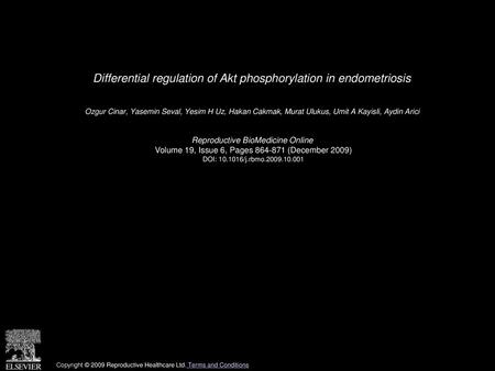 Differential regulation of Akt phosphorylation in endometriosis