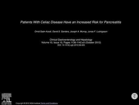 Patients With Celiac Disease Have an Increased Risk for Pancreatitis