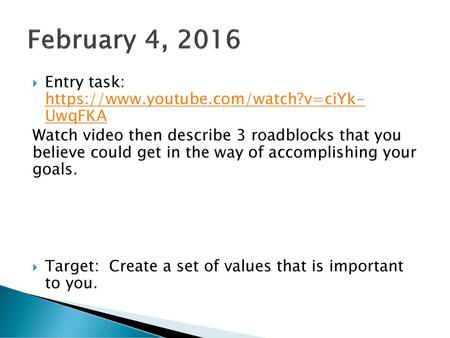 February 4, 2016 Entry task:    UwqFKA