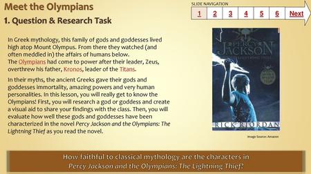 Meet the Olympians 1. Question & Research Task