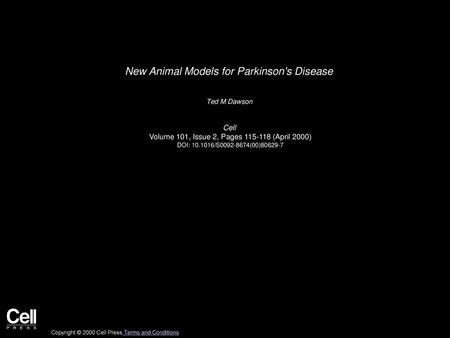 New Animal Models for Parkinson's Disease
