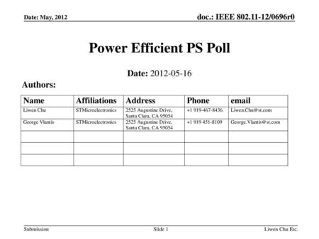 Power Efficient PS Poll