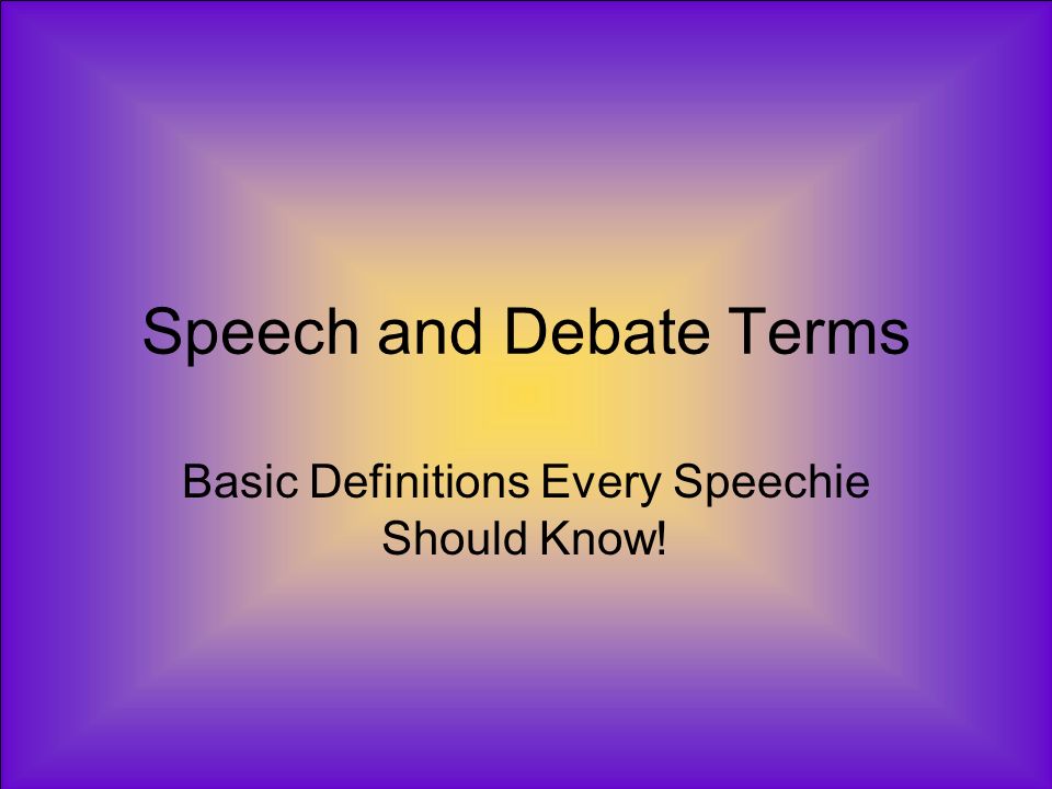 debating terms basics