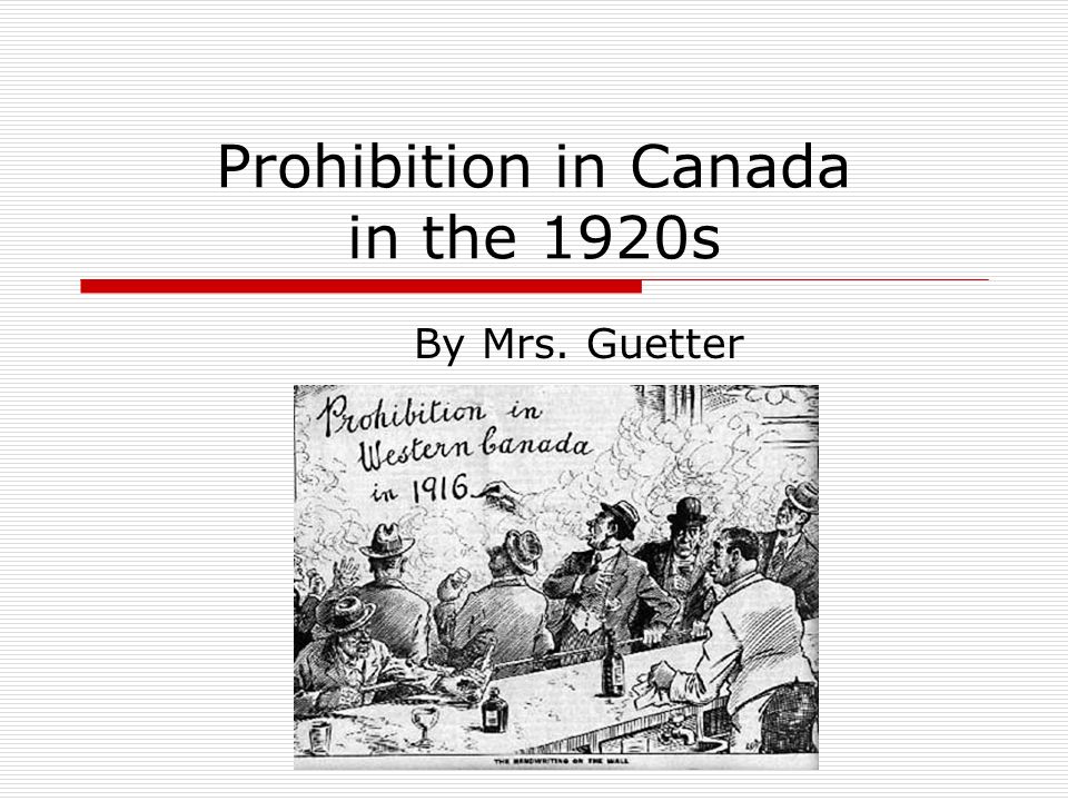 prohibition in canada