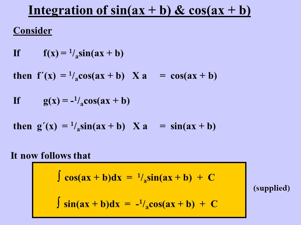 Integration Of Sin Ax B Cos Ax B Ppt Video Online Download