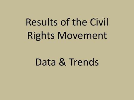 Results of the Civil Rights Movement Data & Trends
