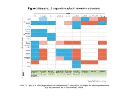 Figure 2 Heat map of targeted therapies in autoimmune diseases