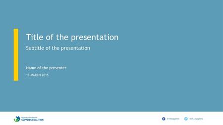 Title of the presentation