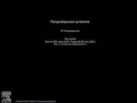 Panayiotopoulos syndrome