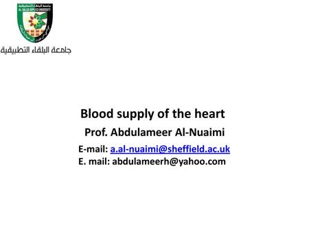 Blood supply of the heart