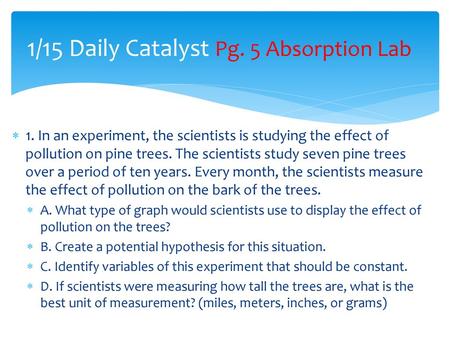 1/15 Daily Catalyst Pg. 5 Absorption Lab
