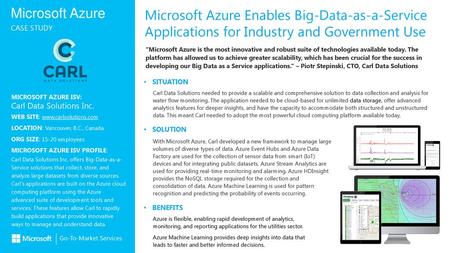 Microsoft Azure Enables Big-Data-as-a-Service Applications for Industry and Government Use “Microsoft Azure is the most innovative and robust suite of.