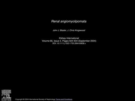 Renal angiomyolipomata