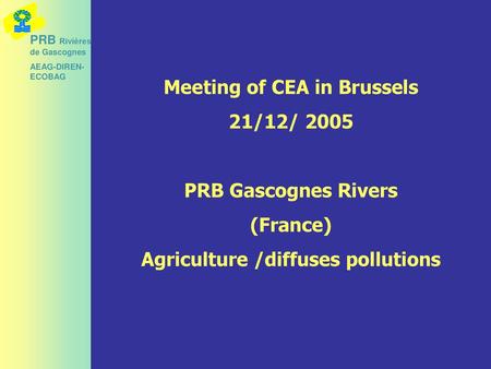 Meeting of CEA in Brussels Agriculture /diffuses pollutions