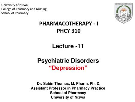 PHARMACOTHERAPY - I PHCY 310