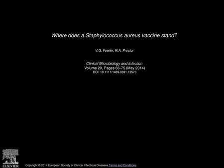 Where does a Staphylococcus aureus vaccine stand?