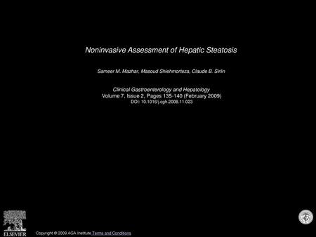Noninvasive Assessment of Hepatic Steatosis
