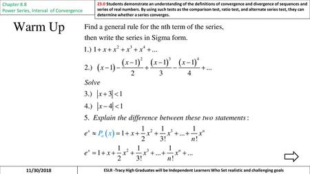 Power Series, Interval of Convergence
