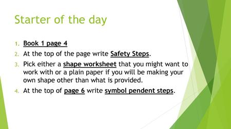 Starter of the day Book 1 page 4