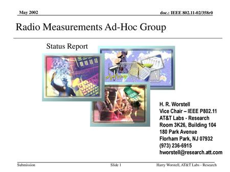 Radio Measurements Ad-Hoc Group