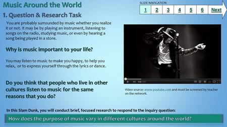 Music Around the World 1. Question & Research Task