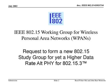 IEEE Working Group for Wireless Personal Area Networks (WPANs)