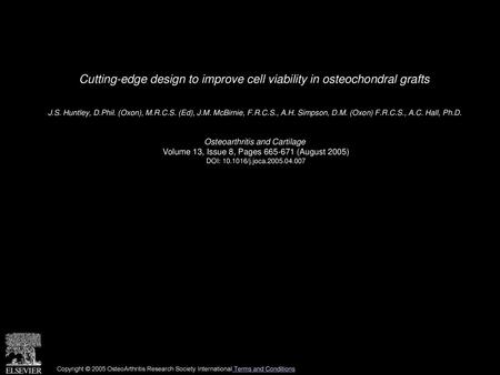Cutting-edge design to improve cell viability in osteochondral grafts