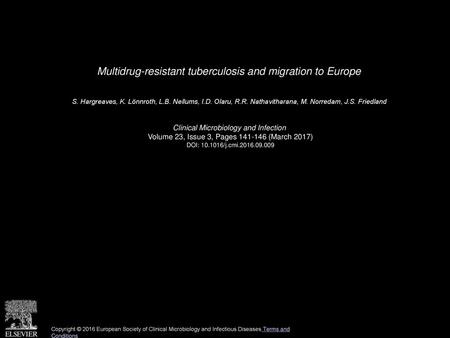 Multidrug-resistant tuberculosis and migration to Europe