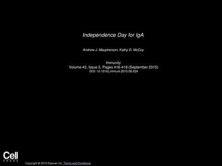 Independence Day for IgA