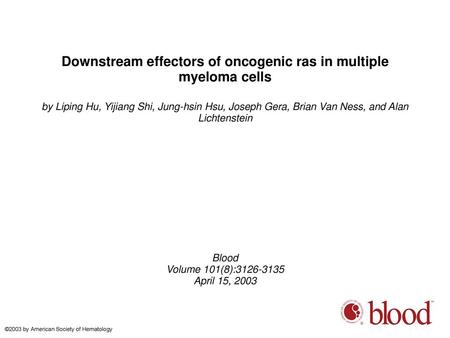 Downstream effectors of oncogenic ras in multiple myeloma cells