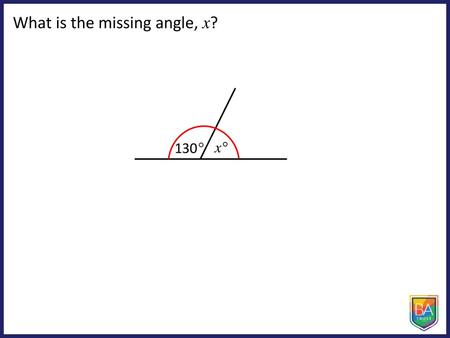 What is the missing angle, x?