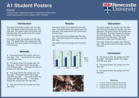 A1 Student Posters Posters Print Services  Robinson Library  University of Newcastle email: posters@ncl.ac.uk  phone: 0191 222 6632 Introduction The.