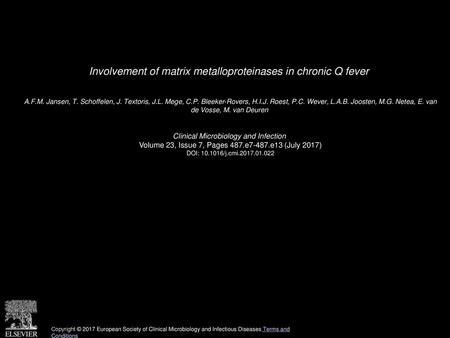 Involvement of matrix metalloproteinases in chronic Q fever