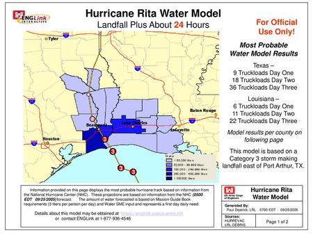 Hurricane Rita Water Model
