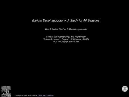 Barium Esophagography: A Study for All Seasons
