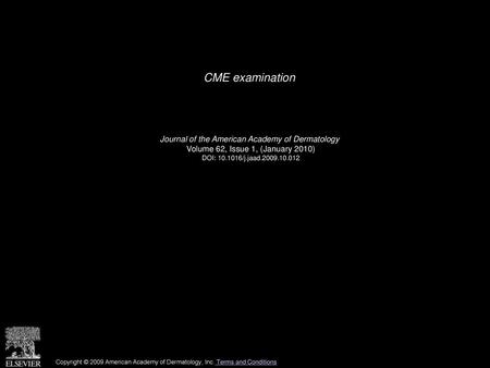 CME examination Journal of the American Academy of Dermatology