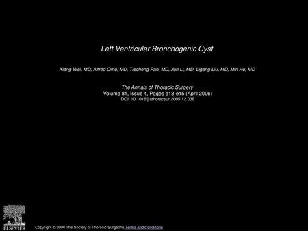 Left Ventricular Bronchogenic Cyst
