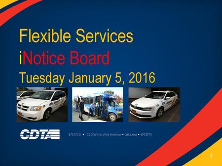 Flexible Services iNotice Board Tuesday January 5, 2016