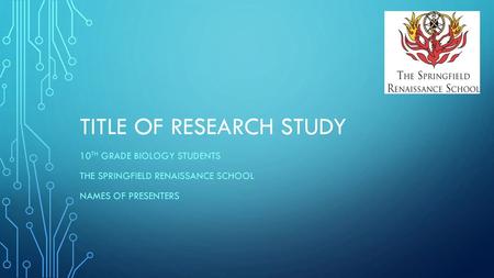 TITLE OF RESEARCH STUDY