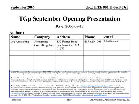 TGp September Opening Presentation