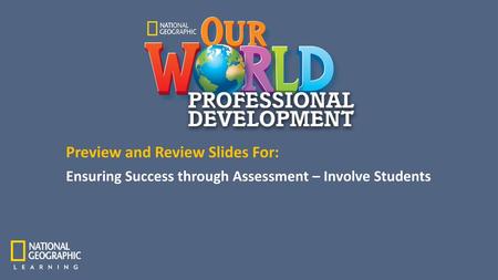 Ensuring Success through Assessment – Involve Students