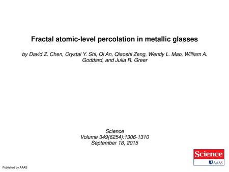 Fractal atomic-level percolation in metallic glasses