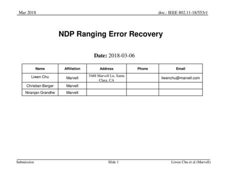 NDP Ranging Error Recovery