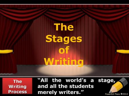 The Stages of Writing “All the world’s a stage, and all the students