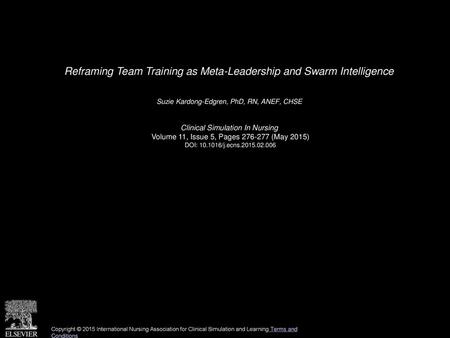 Reframing Team Training as Meta-Leadership and Swarm Intelligence