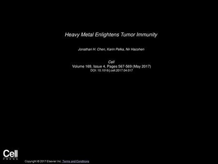 Heavy Metal Enlightens Tumor Immunity