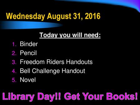 Library Day!! Get Your Books!