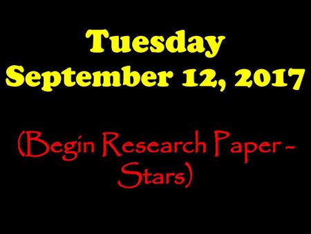 (Begin Research Paper - Stars)