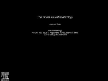 This month in Gastroenterology