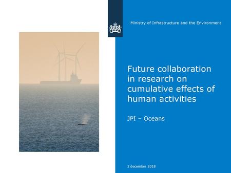 Future collaboration in research on cumulative effects of human activities JPI – Oceans 3 december 2018.